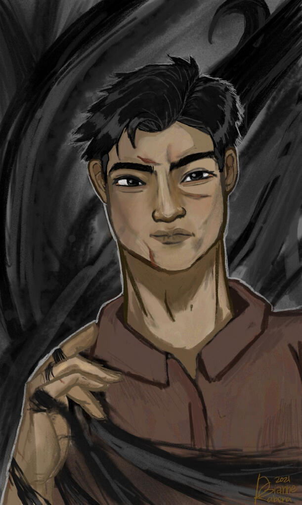 2021. Old Conrad using Shadow Manipulation portrait.