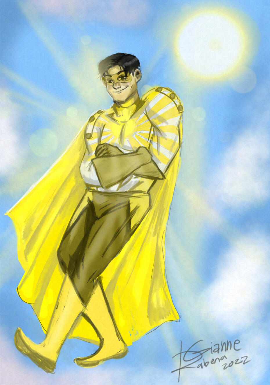 2022. Kapitan Araw old costume concept. His hair is still different here.